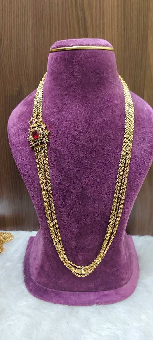 Premium nakshi finish 6 Line 30 " length chandraharam