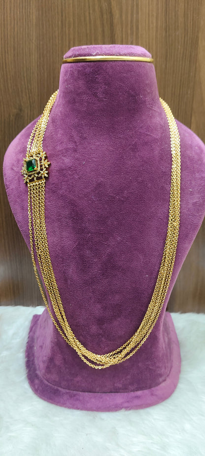 Premium nakshi finish 6 Line 30 " length chandraharam