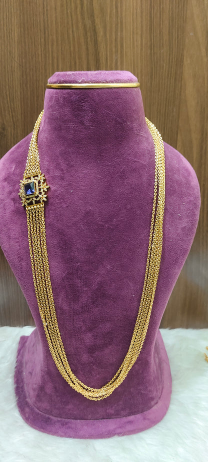 Premium nakshi finish 6 Line 30 " length chandraharam