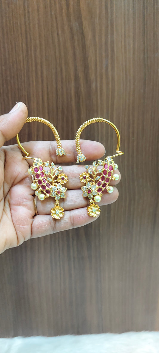 Premium kempu stone blutooth earcuffs with unique style