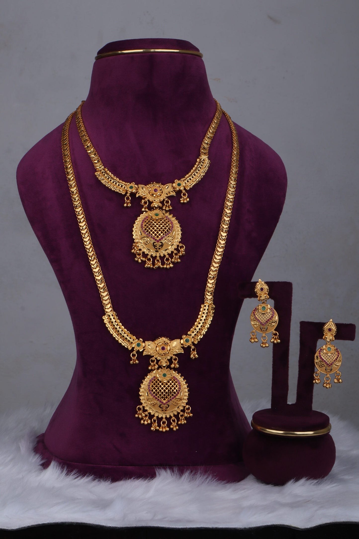 Graceful Gold Plated Necklace &amp; Haram