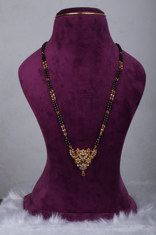 Simple Two-layered Blackbeads (26-inch)