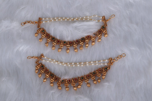 Golden Glow Nakshi Ear Swirls