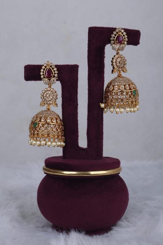 Sitara CZ Lengthy Bridal Jhumkas