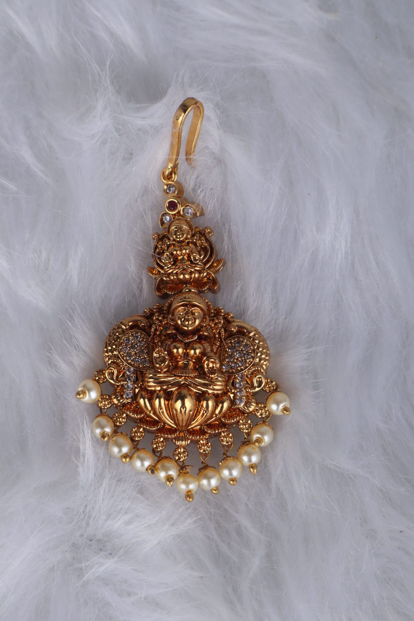 Goddess Lakshmi Gold-Plated Maang Tika