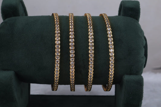 Dazzling Round-cut Panchaloham Bangles