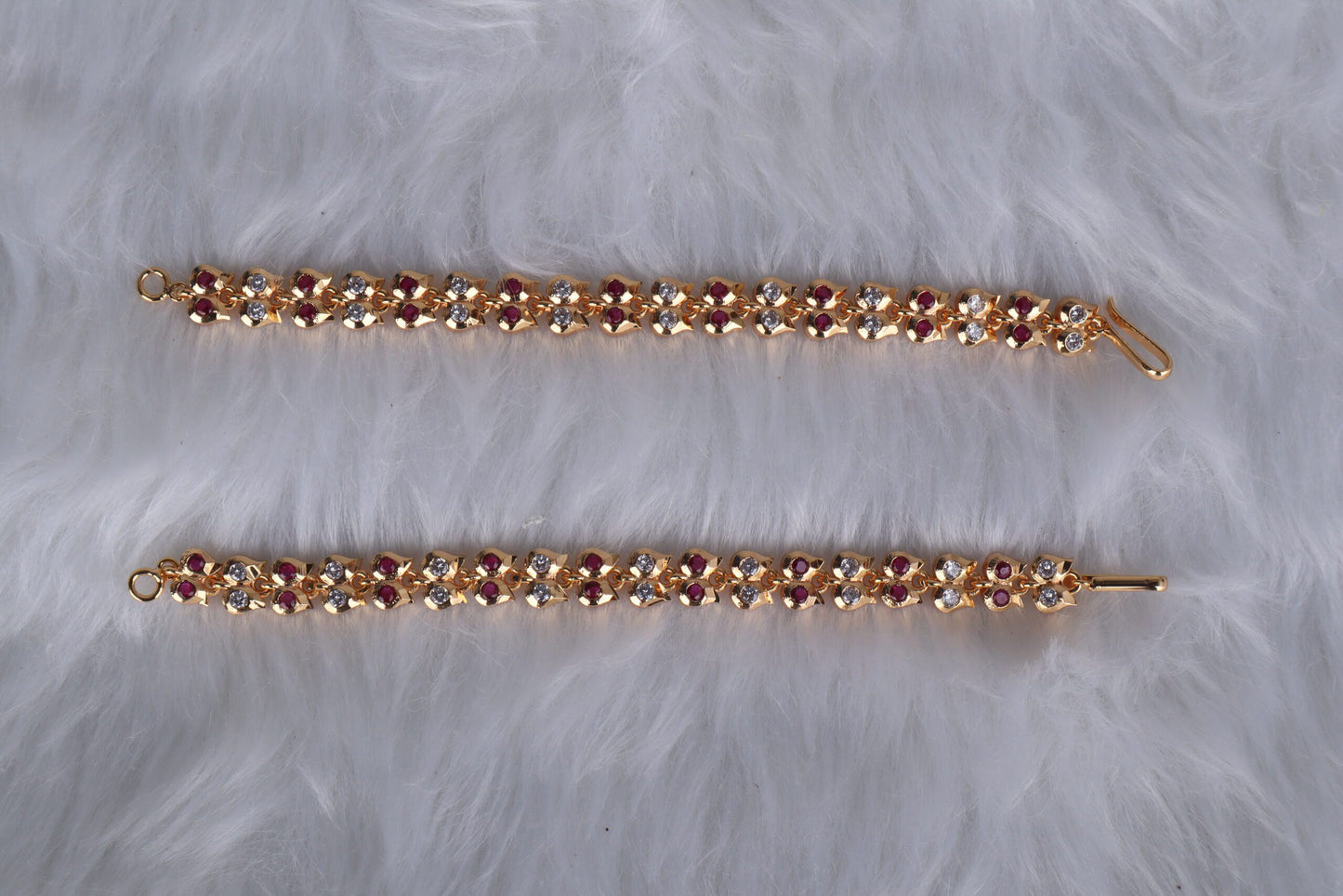 Gold Pleated Panchaloham Earchains