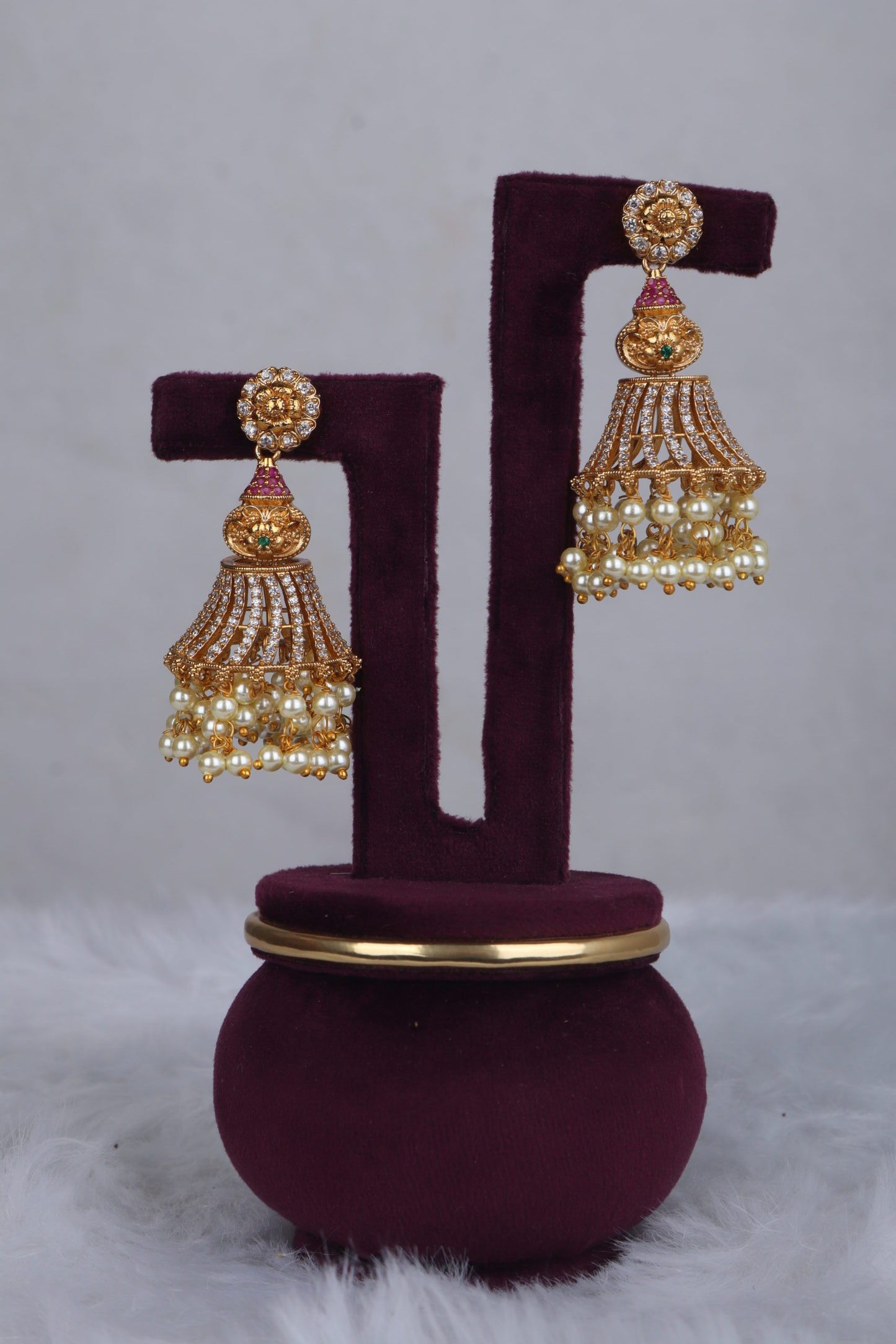Pearl Cascade Bridal Jhumkas
