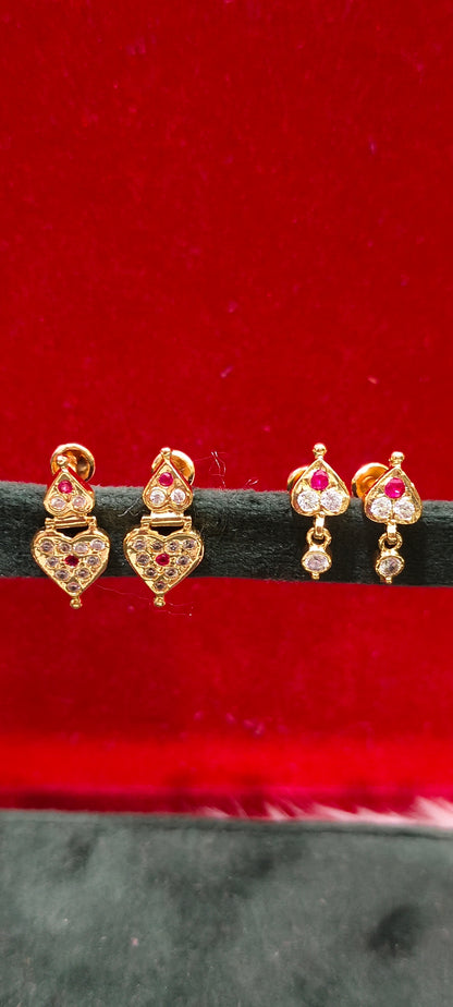 Pure panchaloham mother and daughter combo earrings