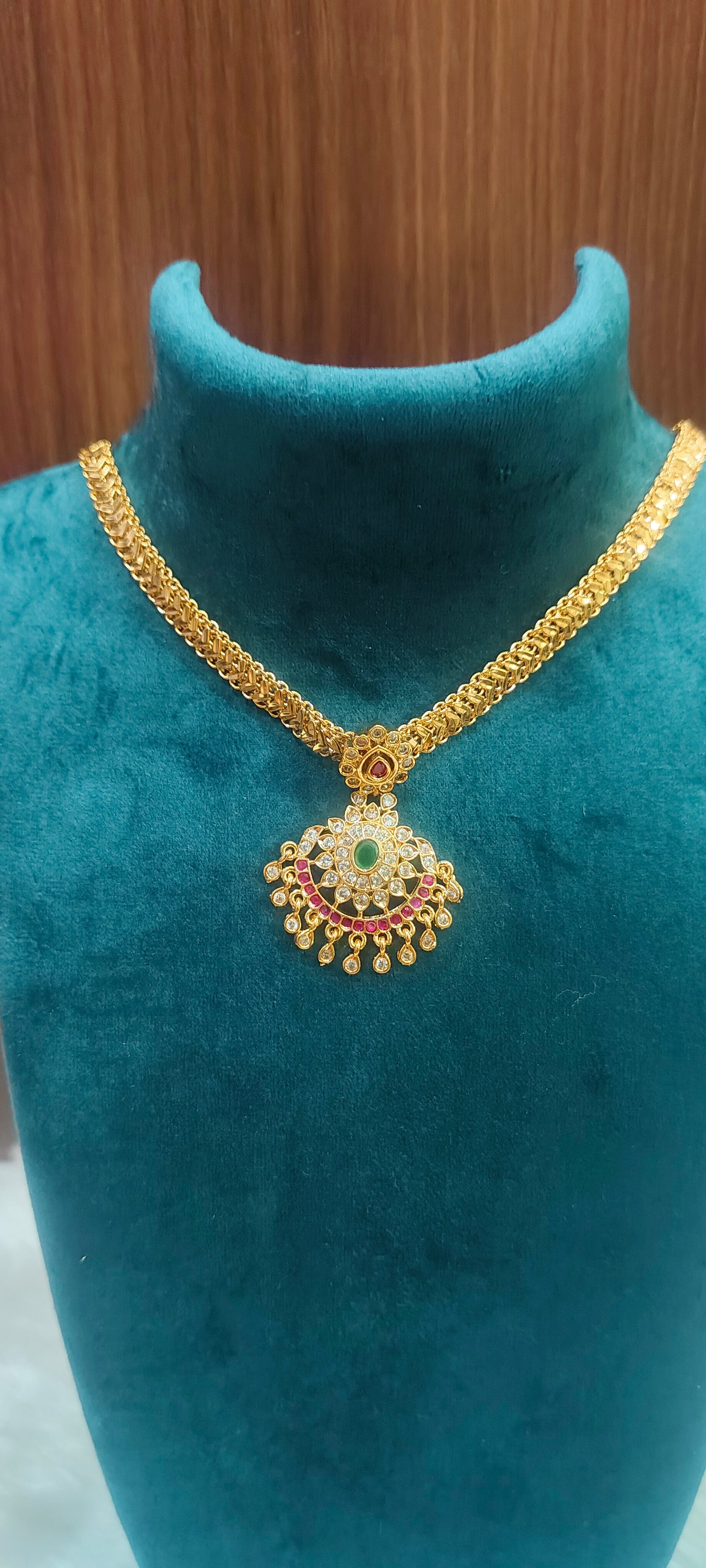 Premium nakshi gold look nanupatti necklace