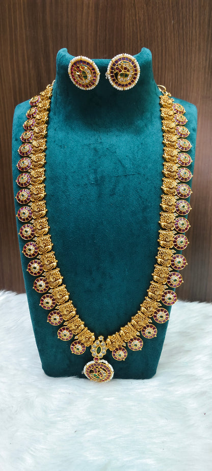 High premium nakshi non god motive bottu mala cum vaddanam with detachable pendant