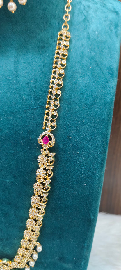 Premium micro gold plated cz long haram