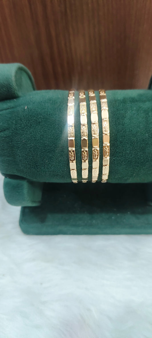 Pure panchaloham unpolished Lakshmi Devi broad bangles