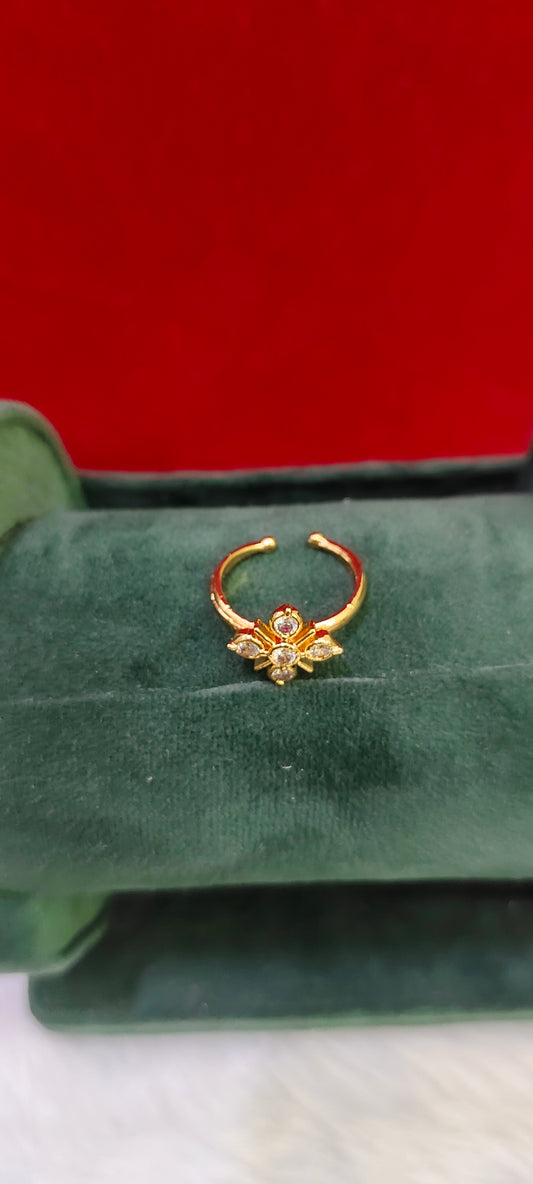 Pure panchaloham polished adjustable finger ring