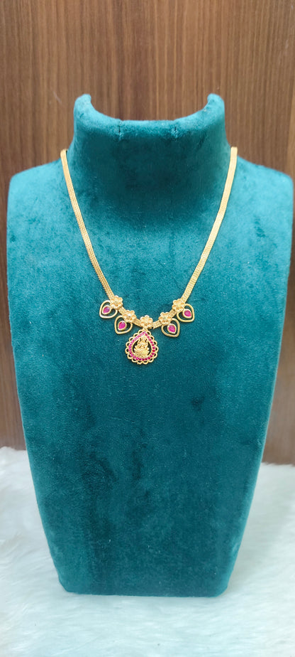 100% Real gold look Lakshmi Devi necklace