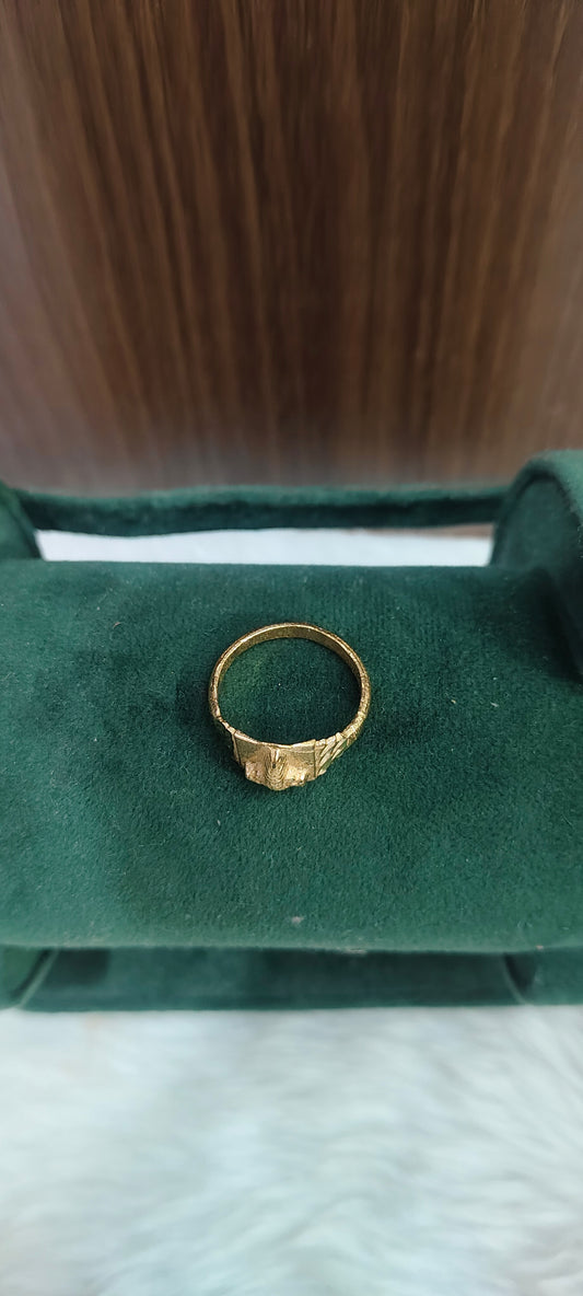 Pure panchaloham unpolished gold look balaji Ring