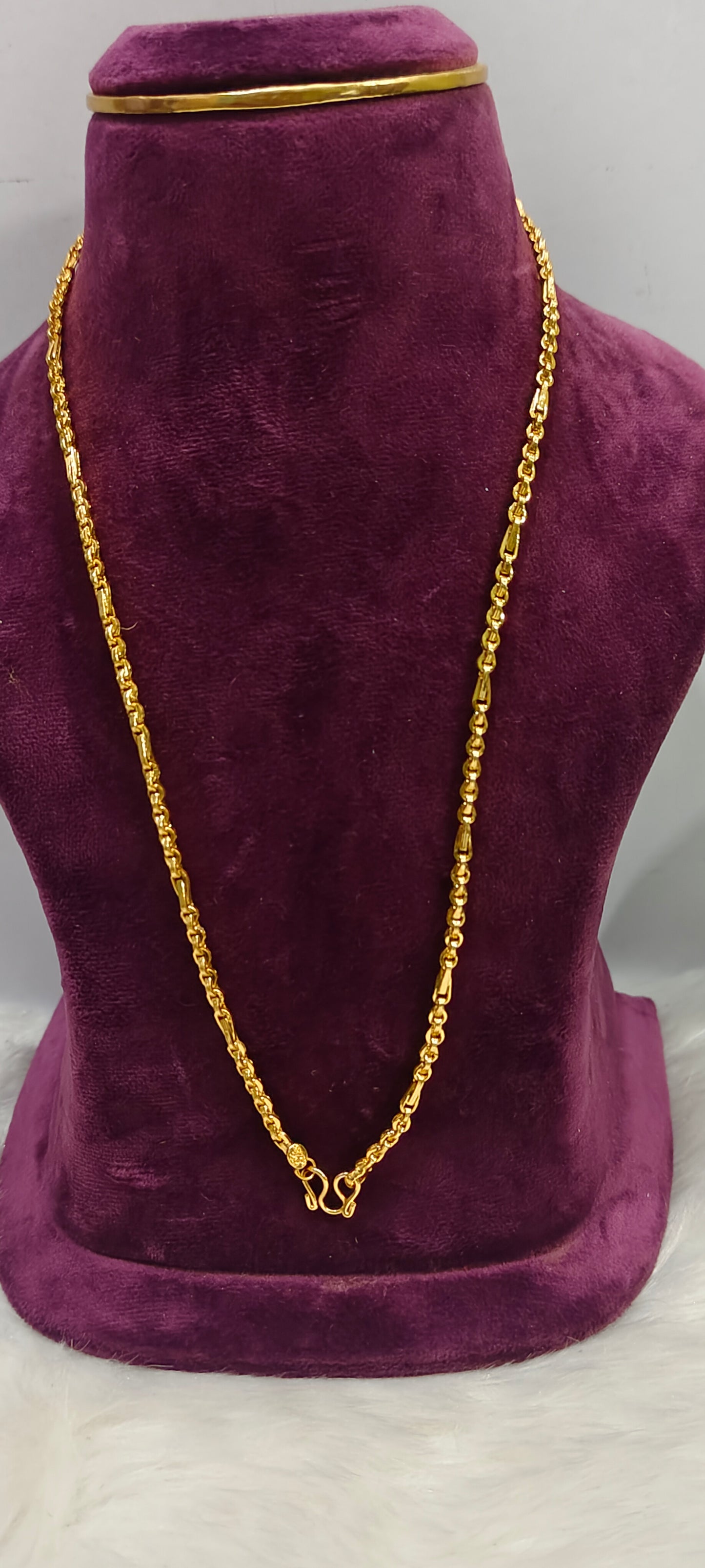 Premium micro gold plated 20" length 5 plus 1 chain and 8" length men's bracelet combo