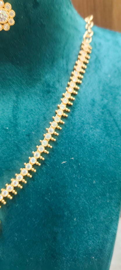 Pure panchaloham simple daimond look necklace