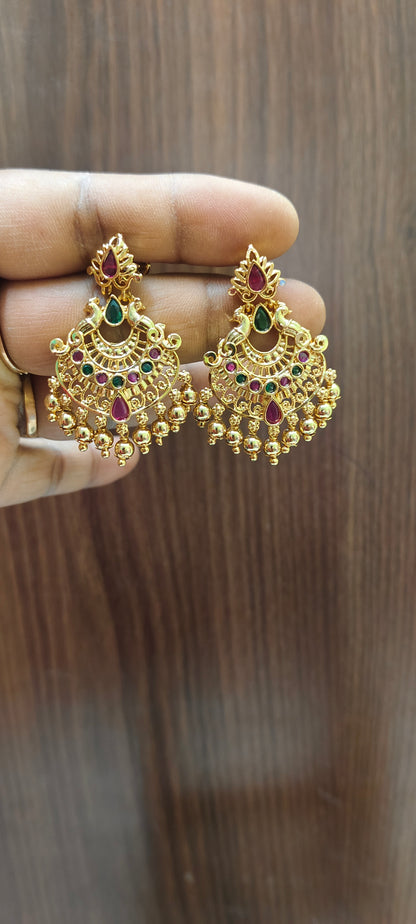 Premium gold look chandbali earrings