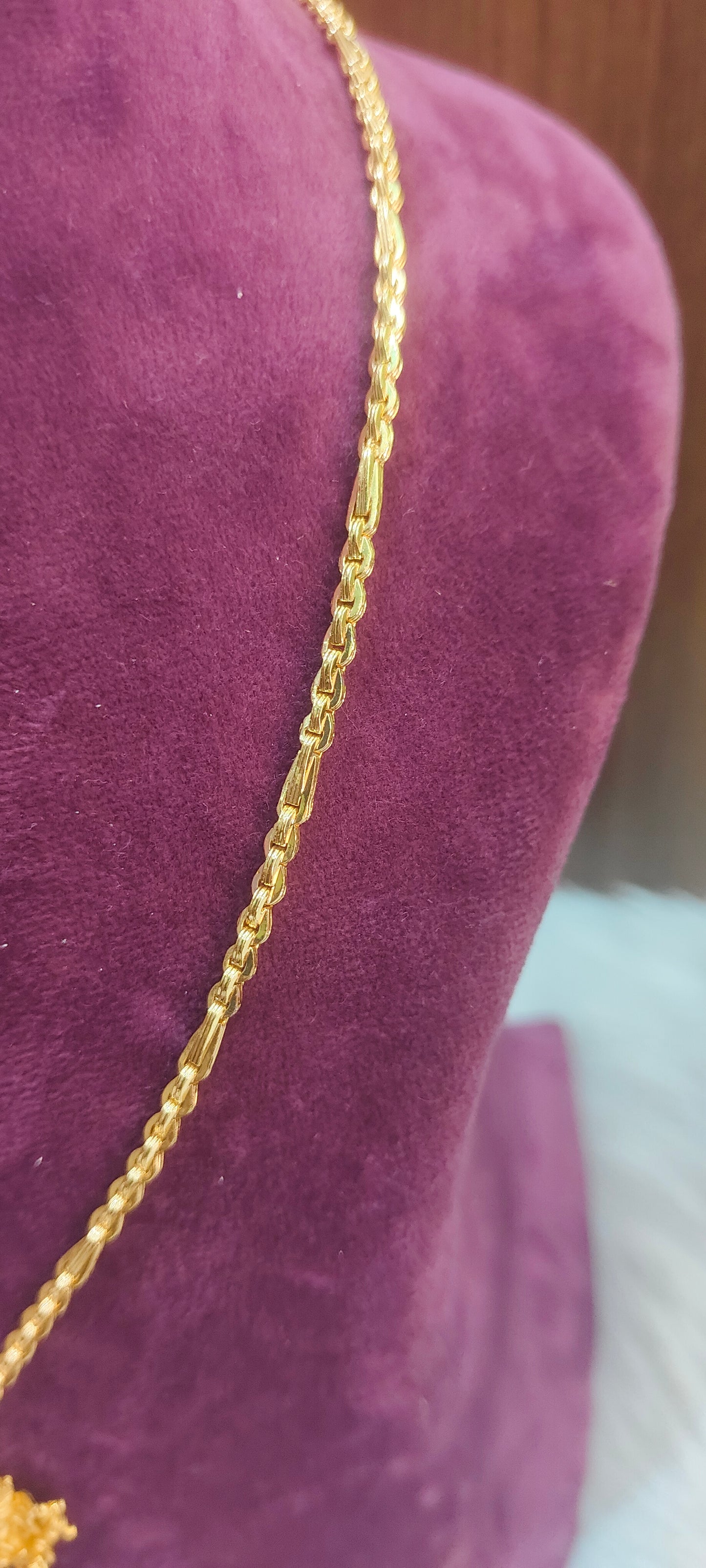 Premium micro gold plated 20" length ganesh pendant chain