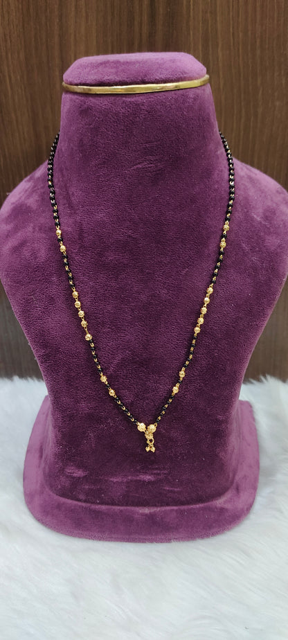 Premium micro gold plated 18 " length short black beads