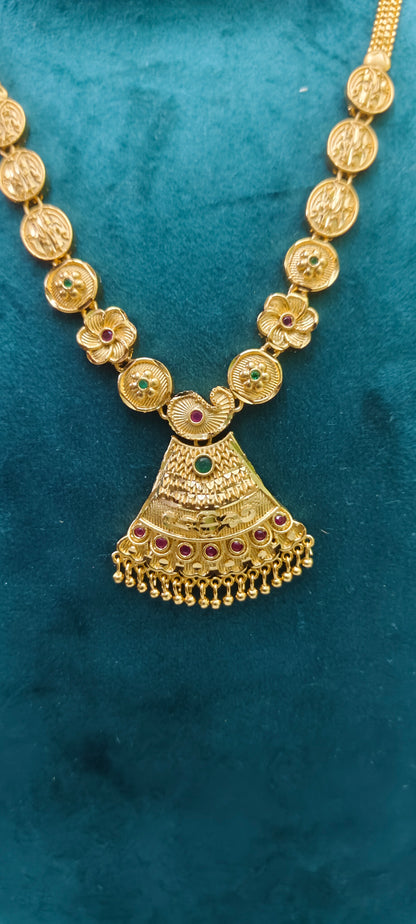 100% real gold look necklace with earrings
