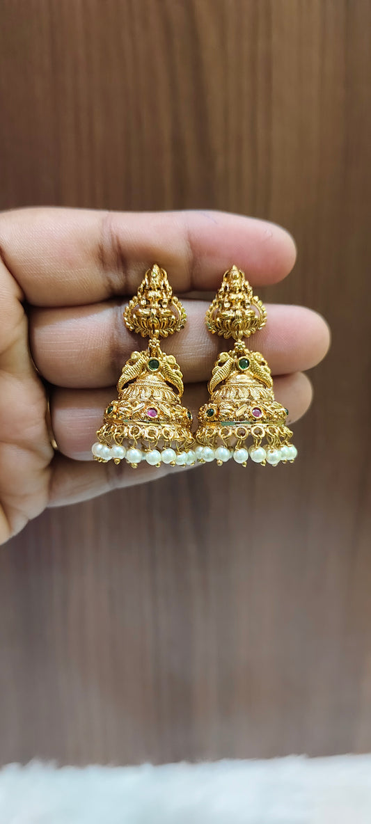 Premium nakshi jumkas with screw back