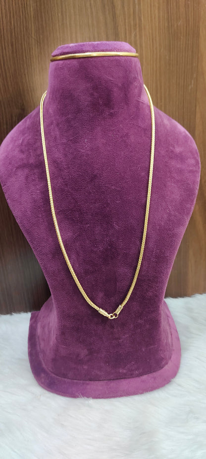 Pure panchaloham unpolished 24" length medium broad v cut  thali chain