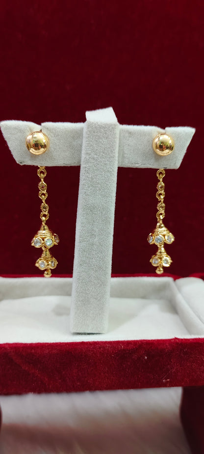 Pure panchaloham string earrings with step butta