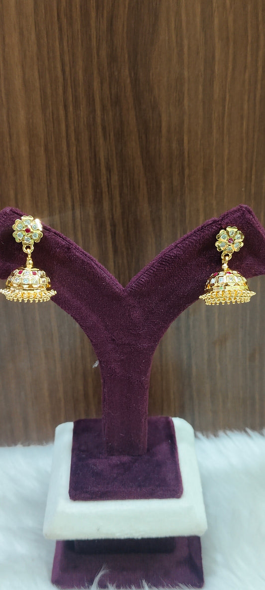 Pure panchaloham vintage look jumkas