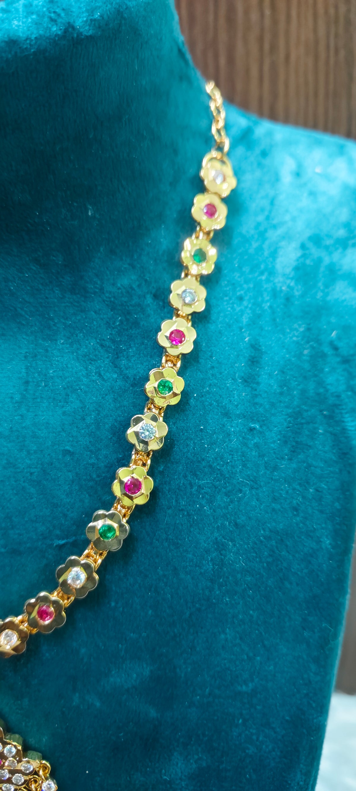 Pure panchaloham gold look jigini necklace( pendant design may slightly changes)