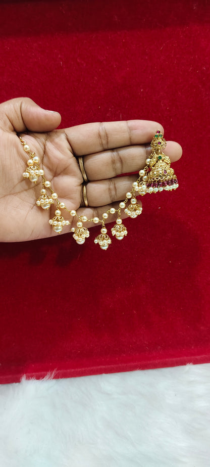 Premium nakshi cute jumkas with bahubali style earchains