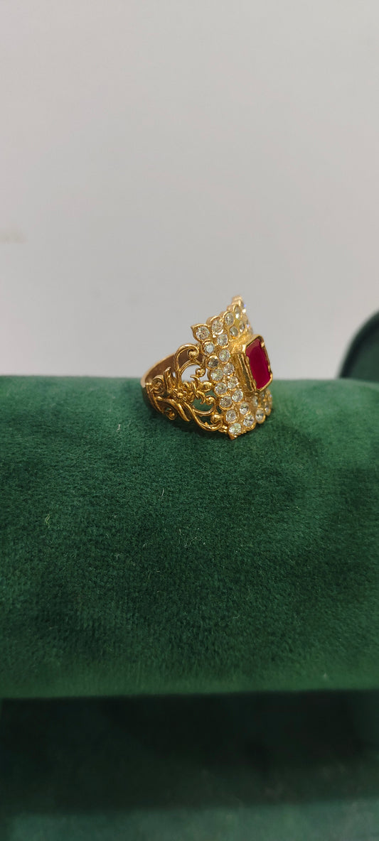 Pure panchaloham unpolished mens maharaja ring