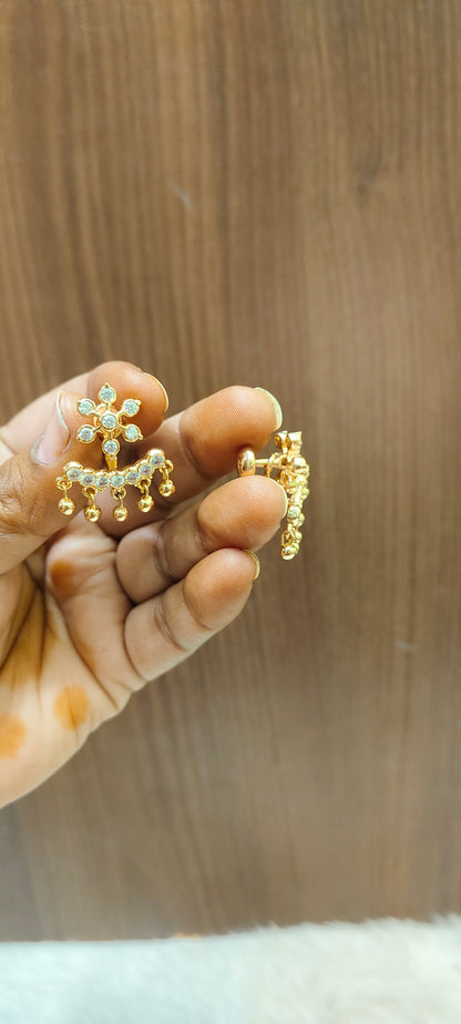 Pure panchaloham daimond look frame earrings