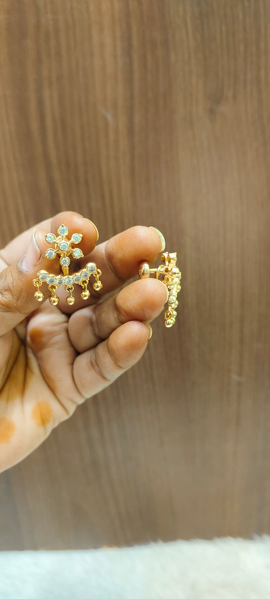 Pure panchaloham daimond look frame earrings