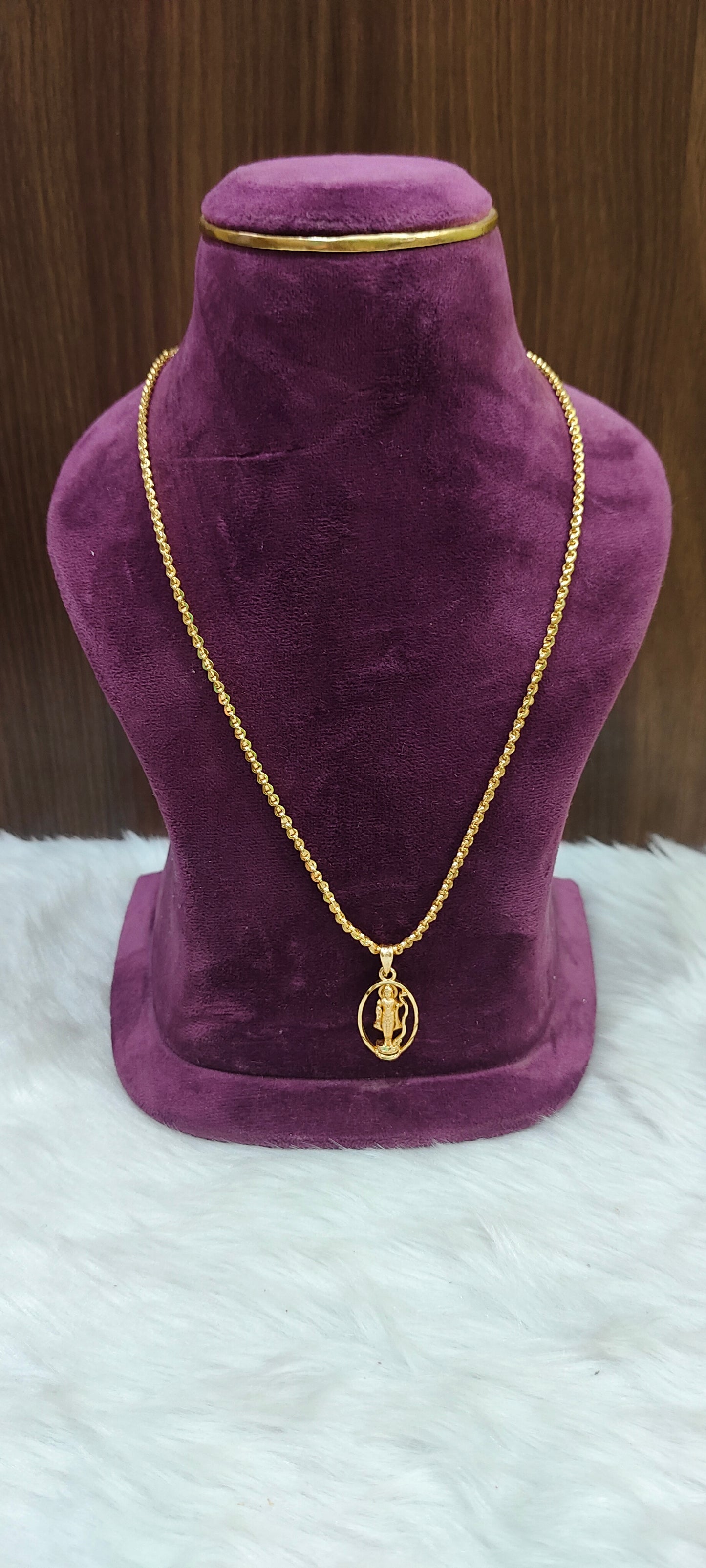 Premium micro gold plated 20" length malbar chain with sri rama locket