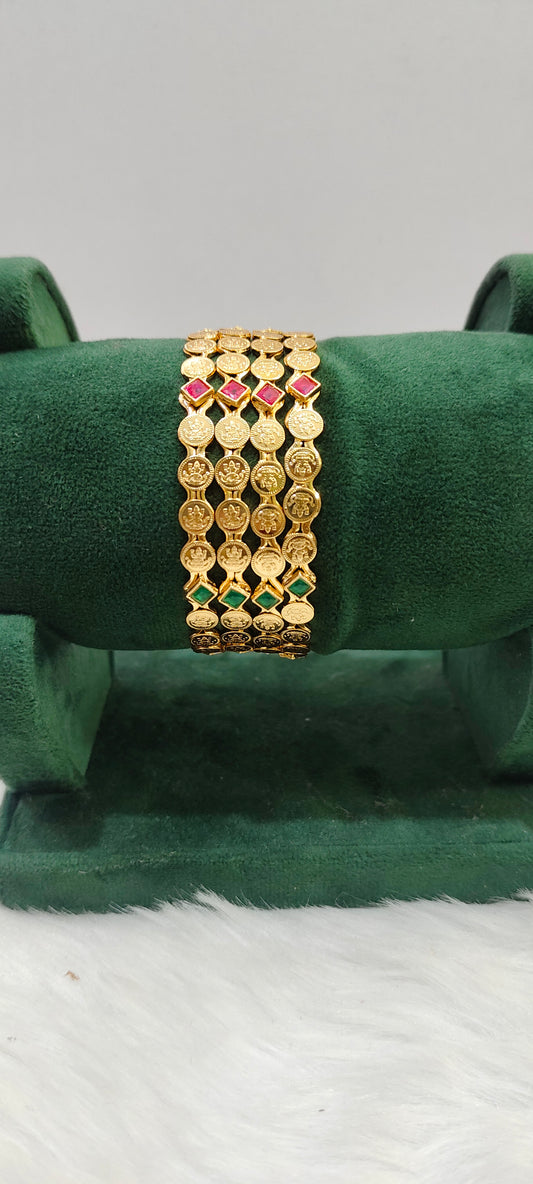 Premium micro gold plated kasu 4 bangles