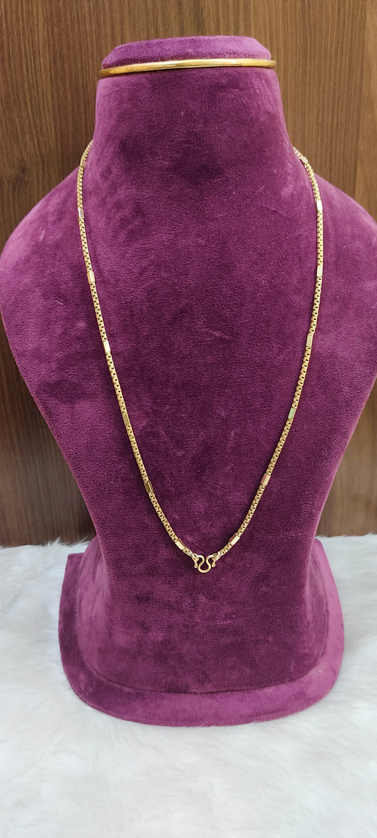 Pure panchaloham unpolished 24 " length nice bharati model chain with trendy pattran