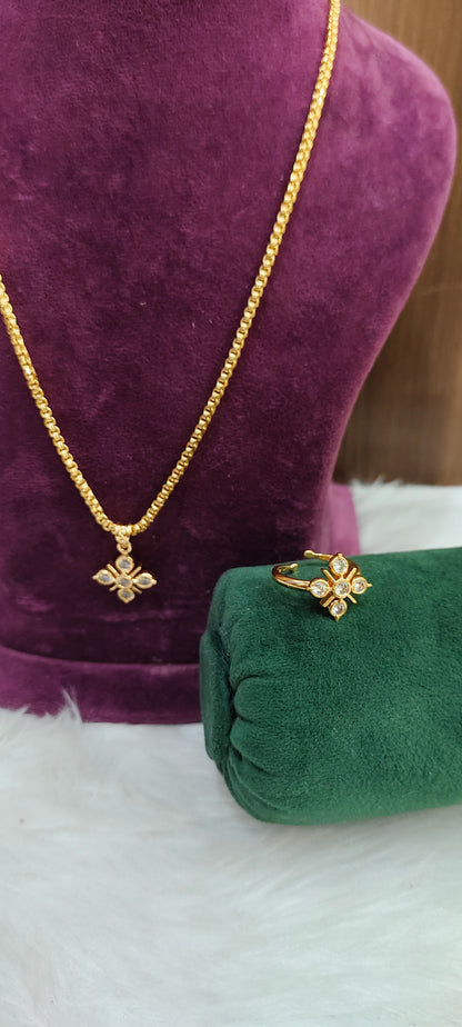 Pure panchaloham pendant chain and panchaloham adjustable ring combo (chain not panchaloham)