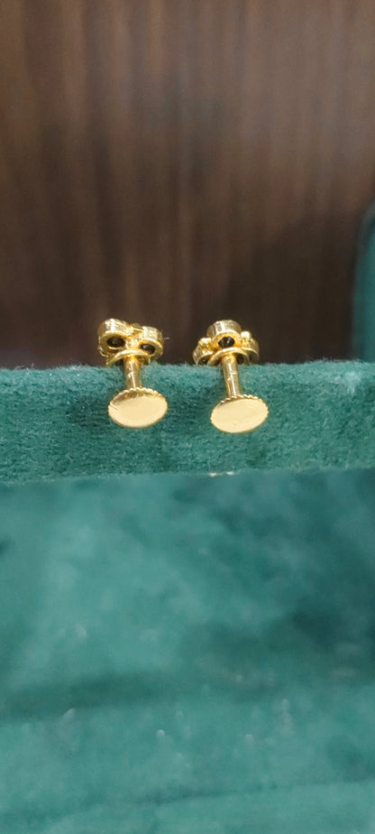 Pure panchaloham gold look kids earrings