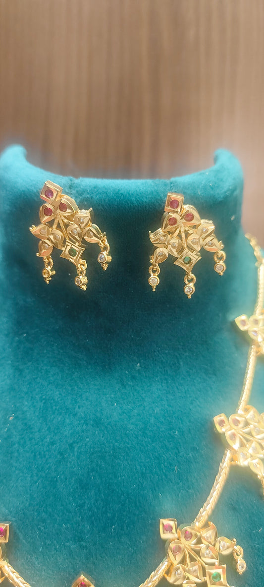 Pure panchaloham vintage look panchaloham necklace with push back earrings