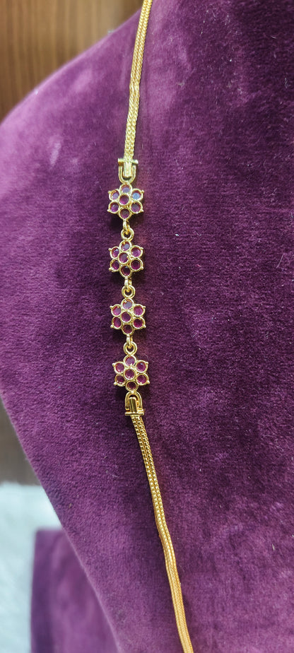 Premium micro gold plated 26" length Side pendant thali chain
