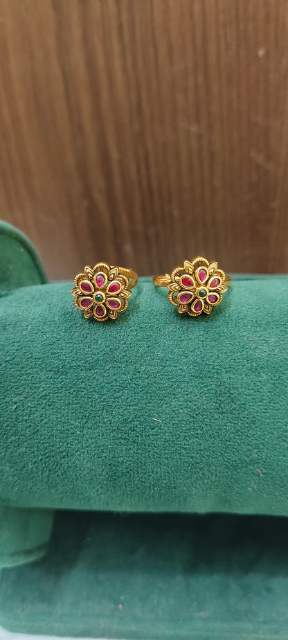 Premium nakshi adjustable toe rings