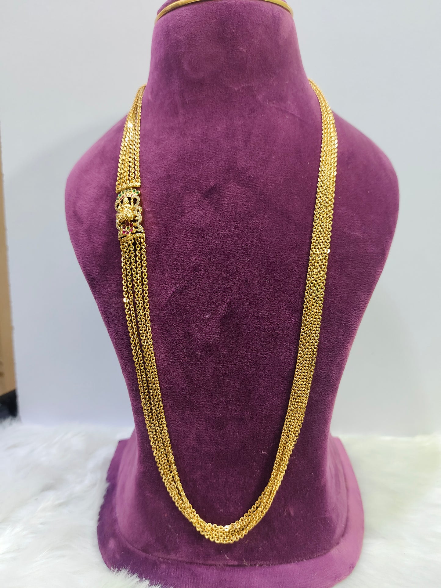 Premium nakshi 30" length 5 line chandraharm