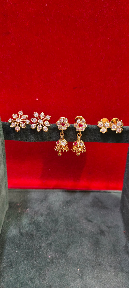 Pure panchaloham 3 set earrings combo