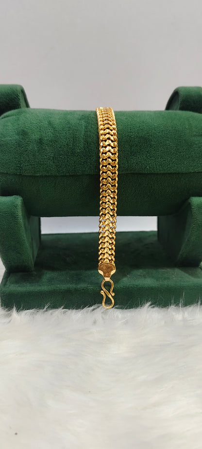 Premium micro gold plated 20" length 5 plus 1 chain and 8" length men's bracelet combo