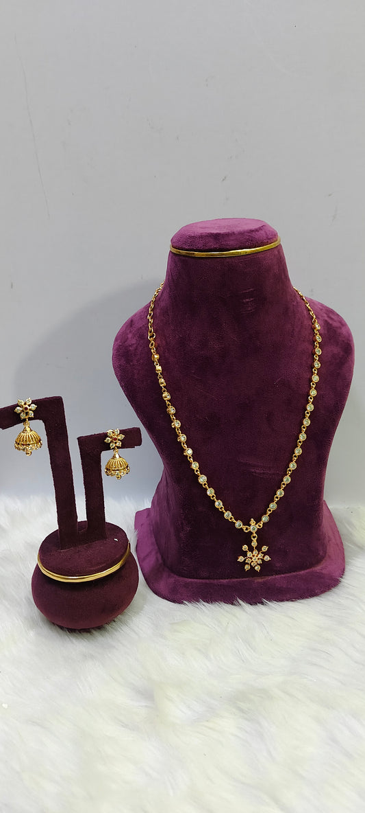 Pure panchaloham necklace and jumkas combo