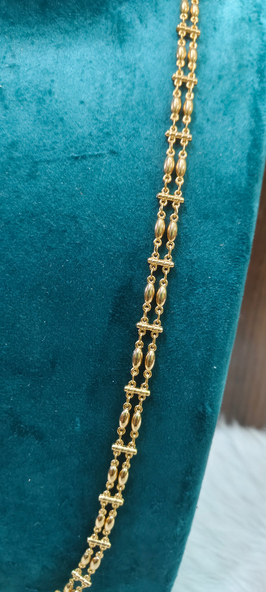 Premium micro gold plated daily wear 2 line 28" length thali chain