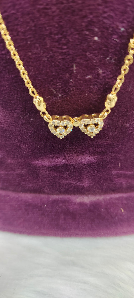 100% gold 18" length short black beads