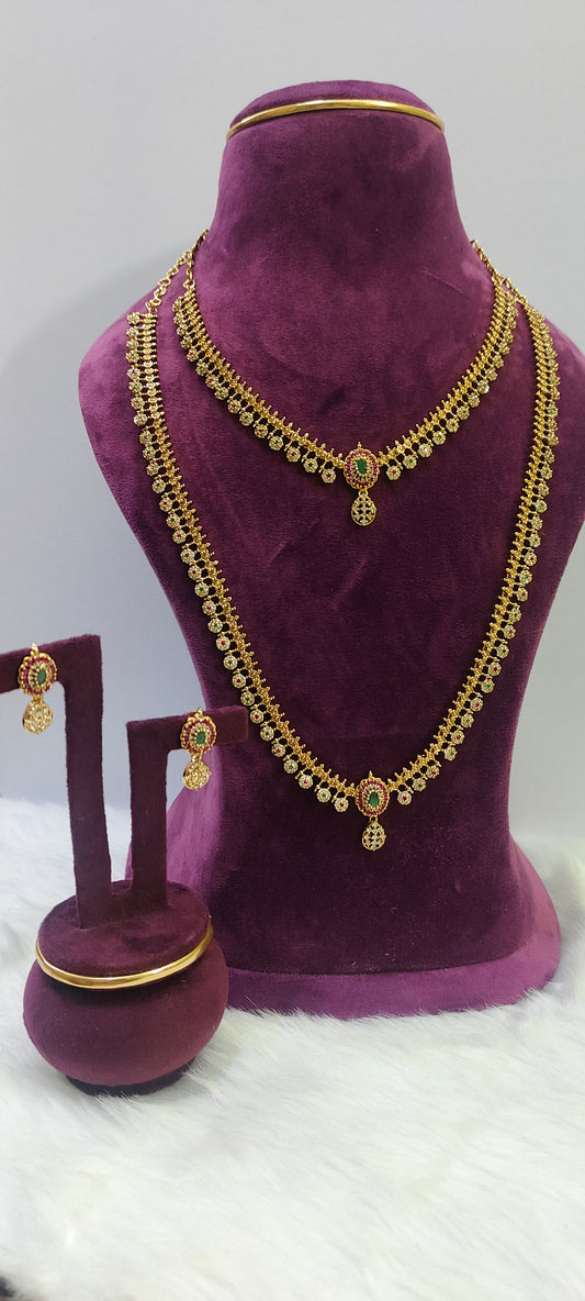 Premium necklace and long haram combo set